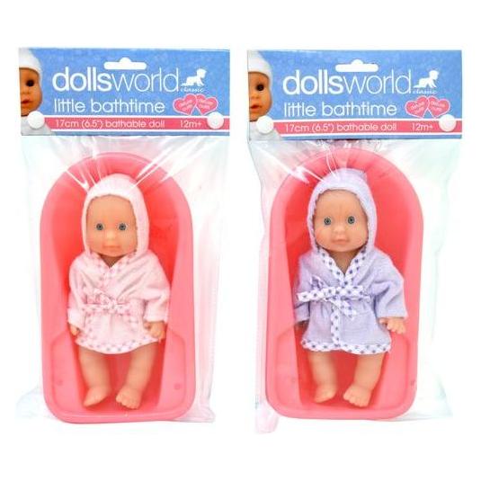 Dolls World idee+spiel Badepuppe mit Wanne 17cm (527-60220)