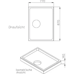 Neuesbad Wannenträger für Villeroy & Boch Squaro Infinity 900x800x40 SD26041
