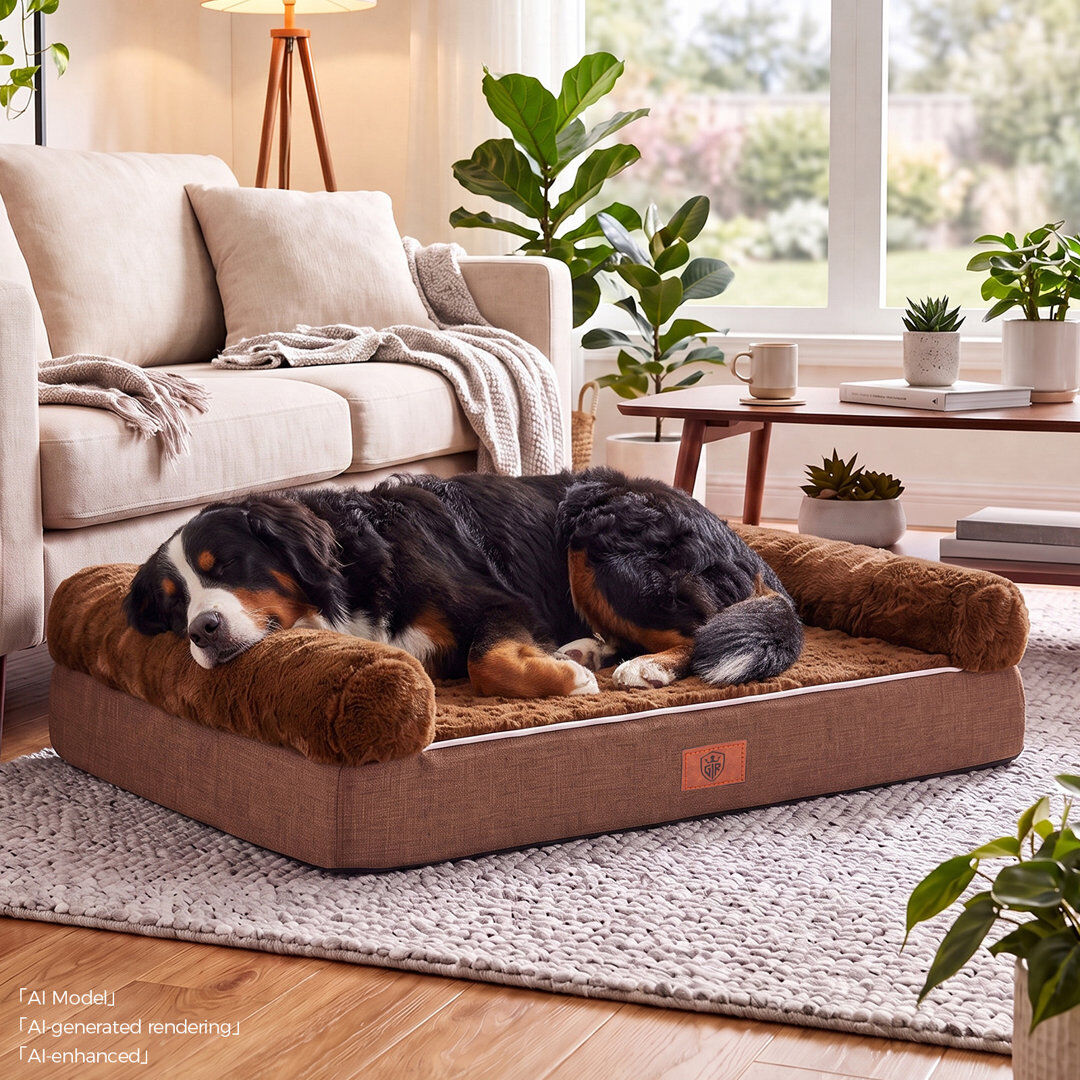 17 Stories Dog Bed Pet Bed Brown XL-110*79*16CM