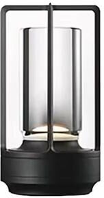 Inspired Finds Elegant Rechargeable Touch Table Lamp Aluminum Alloy Body With Crystal Diffuser, Portable Ambient Desk Light black