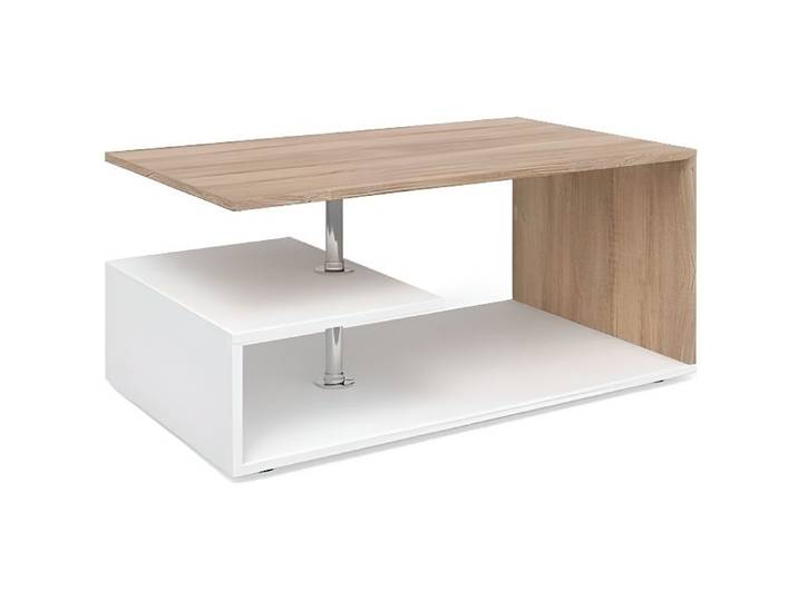 Vicco Guillermo Table Basse en Bois de chêne Sonoma Blanc 90 x 50 cm pour canapé Salon café 4 Couleurs au Choix