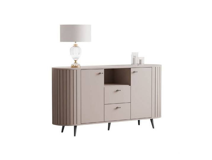 Lookway Kommode ELODIE II 150 cm mit gefrästen Fronten und Soft-Close-System, 150x79x40 cm