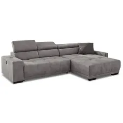Ecksofa mit Funktion Le Mans Mikrofaser Grau Hellgrau