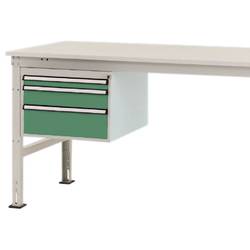 Manuflex ZB4664.6011 Gehäuse-Unterbau Stationär, Nutzhöhe 300 mm mit 3 Schubfächer. Für Tischtiefe 1200 mm