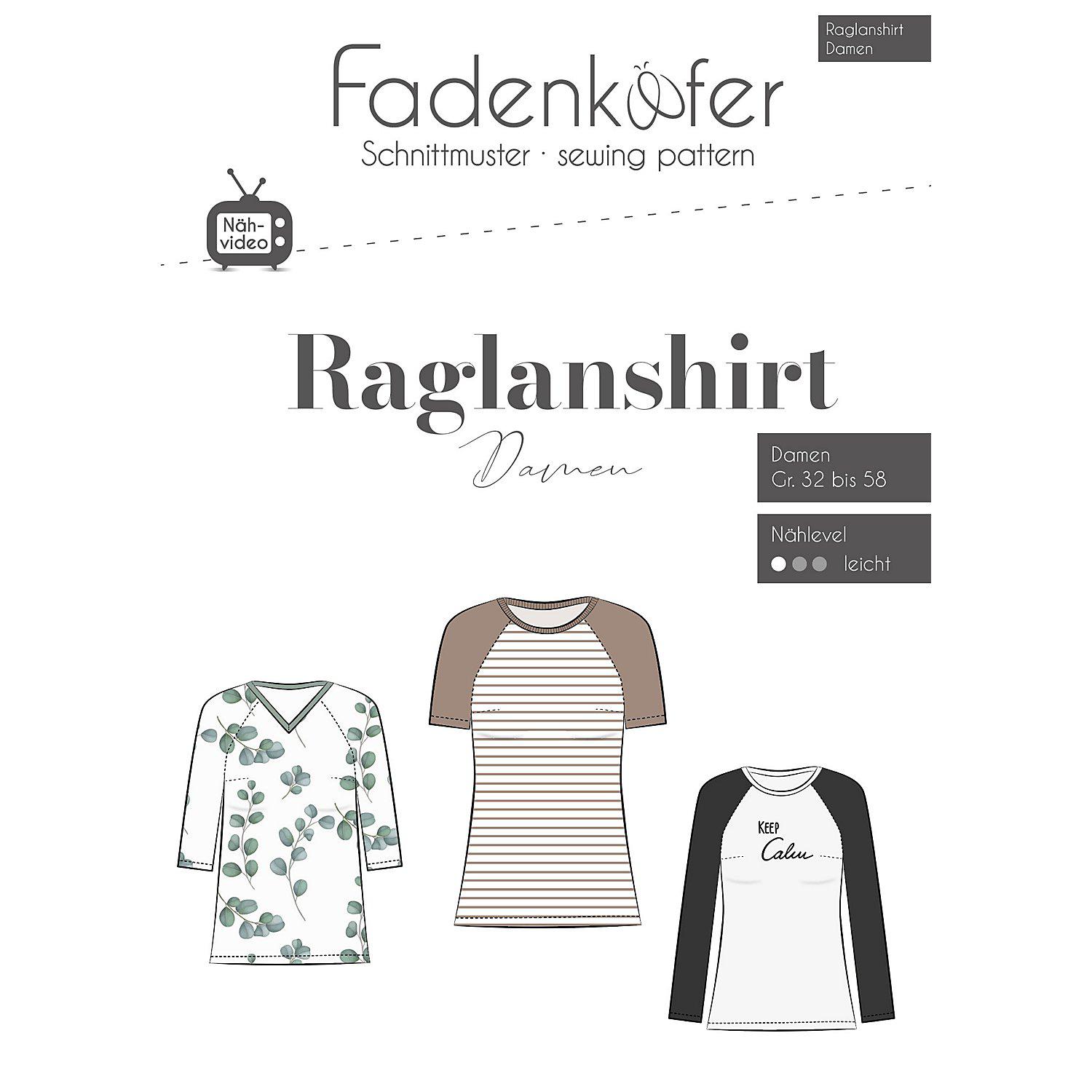 Fadenkäfer Schnitt "Raglanshirt" für Damen