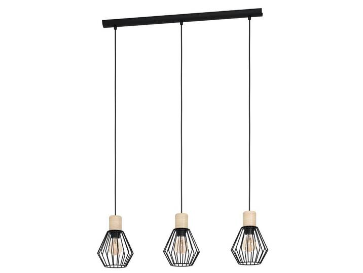 EGLO Hängeleuchte PALMORLA , braun (holz hell), 3, Ø 16cm H: 110cm, 1 Stk., Leuchten, Hängelampe Vintage, Stahl und Holz, FSC zertifiziert, E27, Hängeleuchte