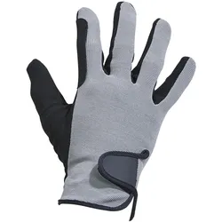 Busse Reithandschuhe BASIC grau/schwarz Zügelverstärkung elastisch leicht anti-slip, Busse_17_Groessen: Erwachsene. Gr. XS