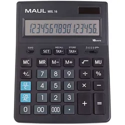 MAUL Tischrechner MXL 16 Solar Batterie 1-zeilig, 16 Ziffern schwarz