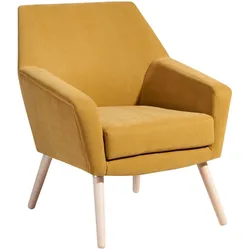 SESSEL Kachka Bezug Veloursstoff Buche natur / mais