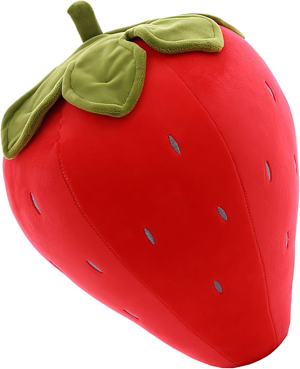 Rood Aardbeien Pluche Kussen voor Kamerdecoratie - 25 cm
