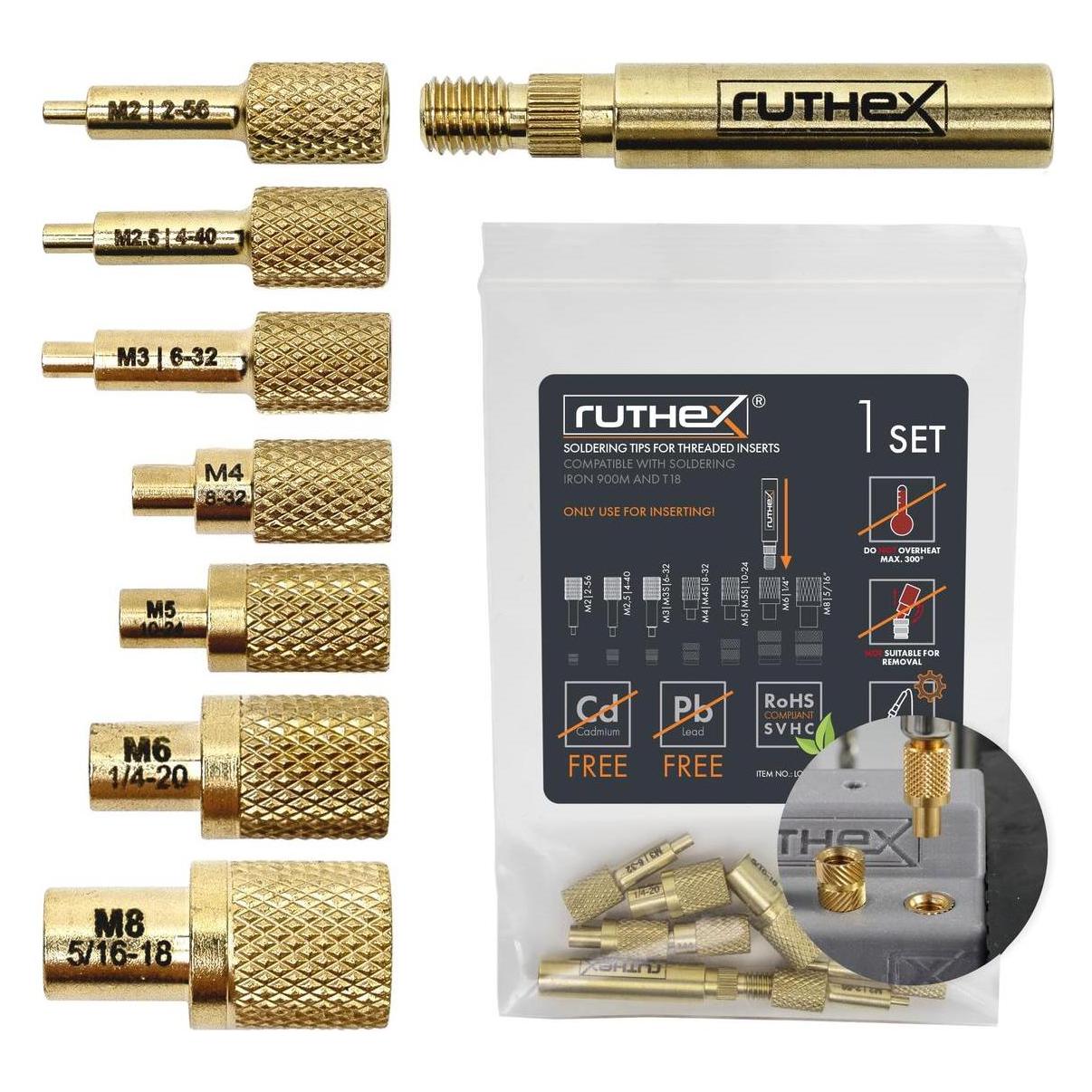 Ruthex Lötspitzen und Einschmelzhilfen Set (Lötspitze) (LOE-SET-011)