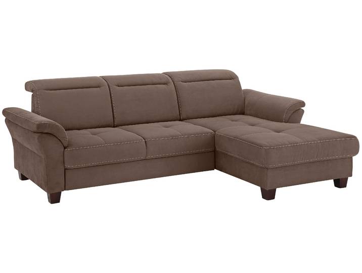 Ecksofa GOODPRODUCT Solvei L-Form , braun, B:255cm H:104cm T:185cm, Struktur (100% Polyester);Luxus-Microfaser Lederoptik (100% Polyester);Luxus-Microfaser ALTARA NUBUCK (100% Polyester), Sofas, Ecksofa, mit Recamierenabschluss und Sitztiefenverstellung