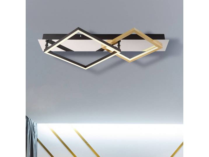 Globo LED Deckenlampe Lesina, schwarz, für Wohn- / Esszimmer, Metall, Modern, LED Deckenleuchte