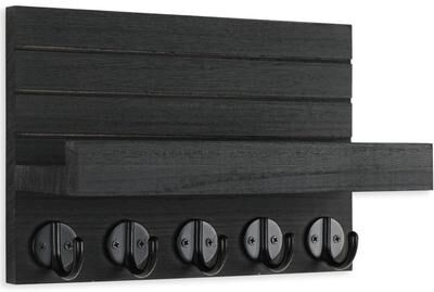 Perfect Picks Market Rustic Key Holder For Wall With Shelf, Mail Organizer & Wooden Hooks For Entryway b