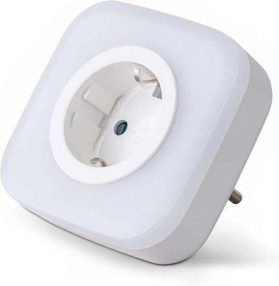Sebson LED Nachtlamp met USB-poorten, Wit, B/D/H: 8 x 8 x 3,3 cm