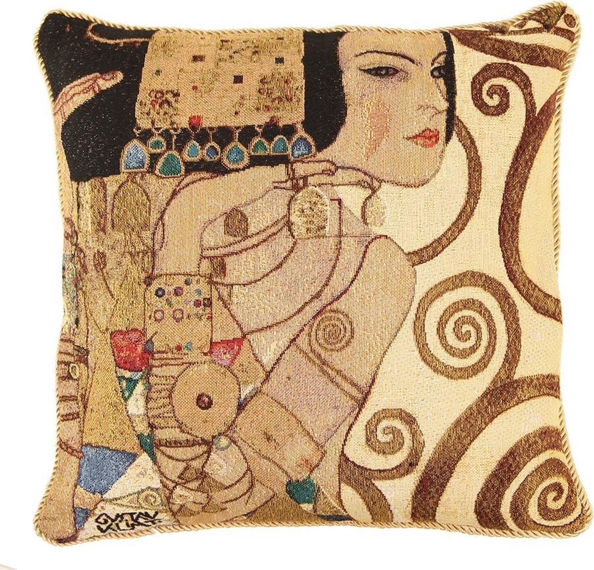 Signare Kussenhoes Gustav Klimt Lady van Gobelinstof - 45 cm