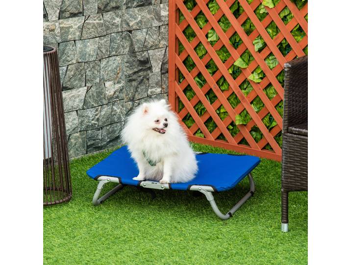 PawHut Brandina Surélevée Pliable Chiens Petite Taille Int/Ext Bleu