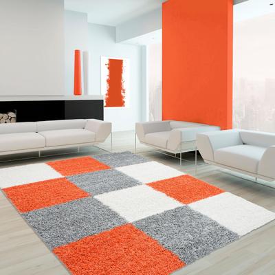 Ayyildiz Teppiche "Life Shaggy 1501" rechteckig 30 mm Höhe Langflor, robust, Karo, Wohnzimmer