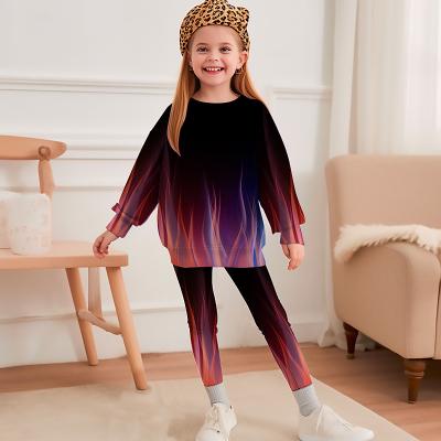 LightInthebox Girls' 3D Graphic Sports Suit Tracksuits Sweatshirt Legging Set Long Sleeve Spring Fall Daily Casual Tights Kids 4-12 Years Crew Neck Outdoor Vacation Sports Tailored Fit