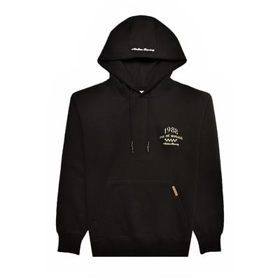 Kapuzenpullover PAS DE MONACO "Pas De Monaco LE MANS 88 HOODY", Herren, Gr. XS, schwarz, 80% Baumwolle, 20% Polyester, mehrfarbig, normal, ohne Ausschnitt, Pullover Kapuzenpullover