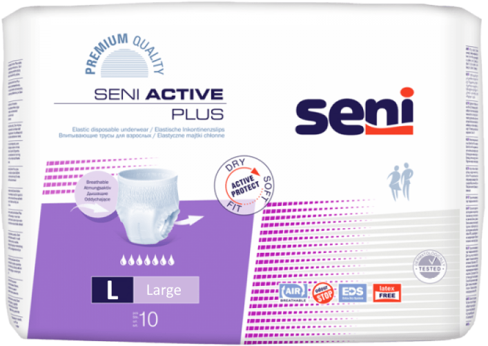 Seni Active Plus Large - 8 paquets de 10 protections