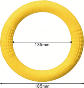 The Handy Homestead Floating Dog Ring Toy For Fetch And Tug Bite Resistant TPR Training Ring yellow