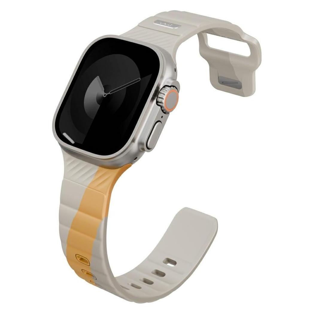 Uniq Strap Stride De Rubber for Apple Watch 49/46/45/44mm beige (FKM Rubber) (UNIQ-49MM-STRDEBEGCYEL)