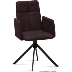ARMLEHNSTUHL (6er-Set) Druci 52x92x60 Schwarz/Espresso