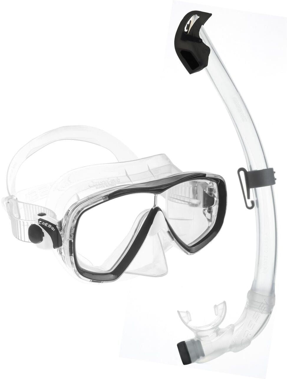 Taucherbrille CRESSI, schwarz (schwarz, transparent), Sportbrillen, Taucherbrille schwarz, transparent Einheitsgröße
