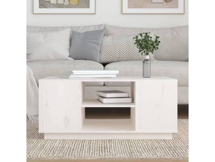 FYDUN Table basse Blanc 90x49x40 5 cm Bois massif de pin CN012