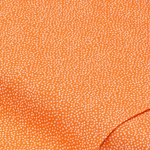 Baumwollstoff Minipünktchen "Sina", orange/weiß
