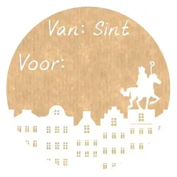 Haza Witbaard, Geschenkverpackung, Kraft-Nikolaus-Etiketten, 1000 Stück. (1000x)