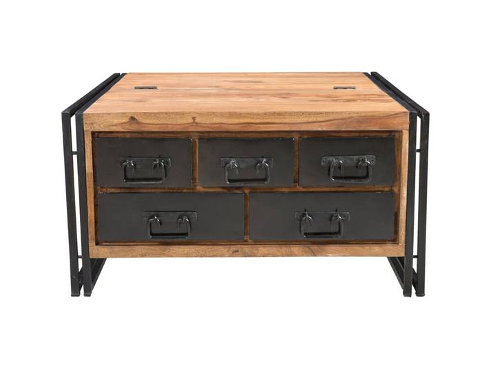 Salontisch Ecuador natur, schwarz Holz B 90 T 90 cm