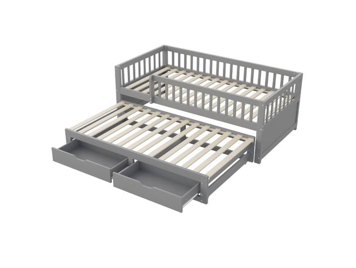 Lit banquette en pin gris 90 x 200 cm avec lit gigogne