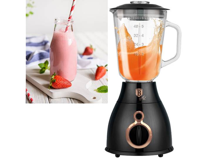 Standmixer, 1,5 L, Glaskrug, schwarz-roségold, 600 W