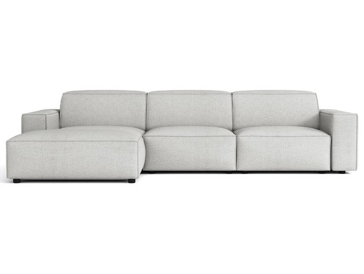 Selsey Sellmo - Canapé d'angle\, tissu velours gris clair\, 287 cm