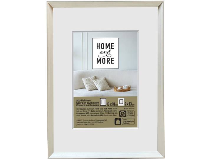 Home and More Aluminiumrahmen L4 13 x 18 Silber Aluminium