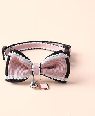 Inspired Finds Cute Bow Bell Pet Collar For Cats And Small Dogs pink