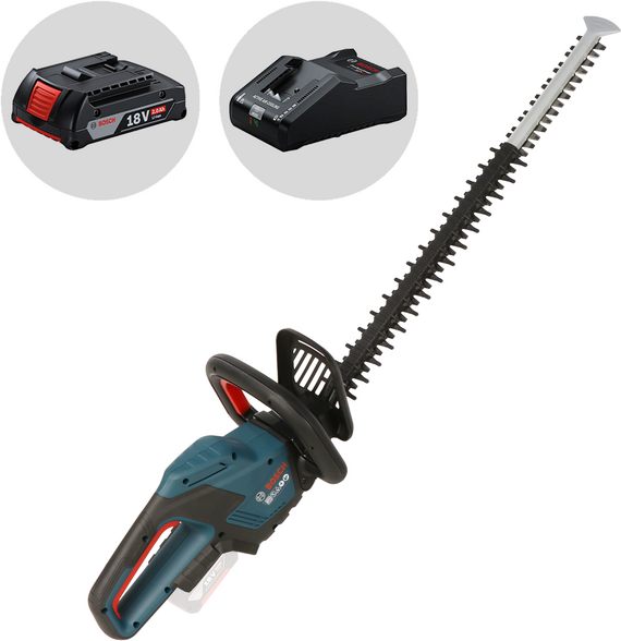 Bosch Professional GHE 18V-60 - Tagliasiepi a batteria 18V/2Ah - Lama da 60 cm
