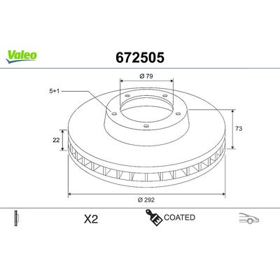 Valeo Bremsscheibe [Hersteller-Nr. 672505] für BMW