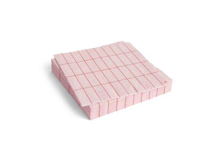 HAY Pattern Dinner servet 40x40 cm 20-pack Light pink-red grid