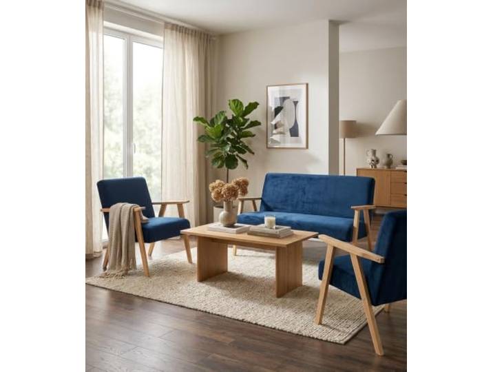 Family Meble Sitzgruppe Soler Monolit Royal – Zweisitzer-Sofa und 2 Sessel im Retro-Stil – Variante Royal 22