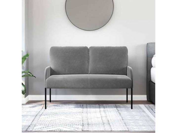 KTHLBRH Sofa 110 cm dunkelgrau Sperrholz Weiches Polyester, Beine aus Metall, runde Kissen, einfache Reinigung