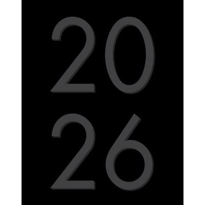 Basic Black 2026 7.5 X 9.5 Booklet Monthly Planner