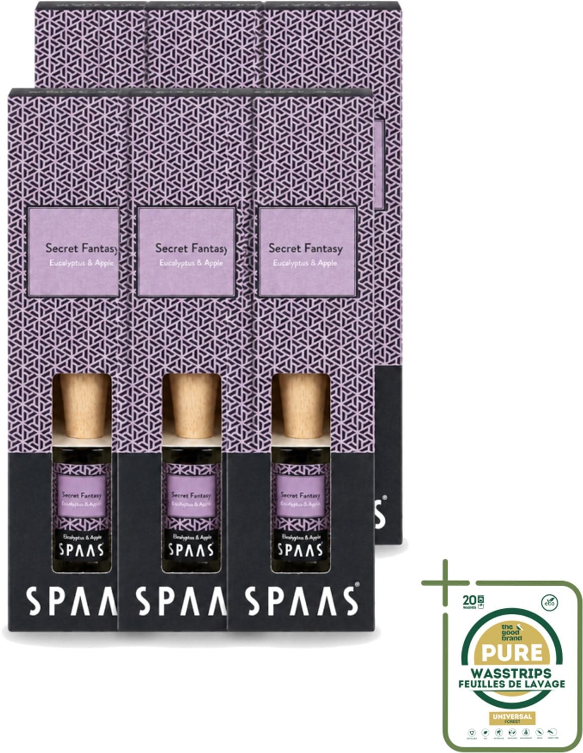 Spaas Geurstokjes Secret Fantasy Eucalyptus en Appel - 6 stuks - 80 ml
