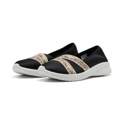 Sneaker PUMA "ADELINA 2 SNAKE CHIC", Damen, Gr. 37,5, schwarz (puma schwarz, gold), Textil, Schuhe Sneaker, flexibles Textilobermaterial, SOFTFOAM+ Einlegesohle