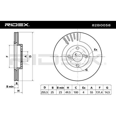 RIDEX Bremsscheibe TOYOTA,GEELY (GLEAGLE) 82B0058 4351247020,4351213030 Bremsscheiben,Scheibenbremsen