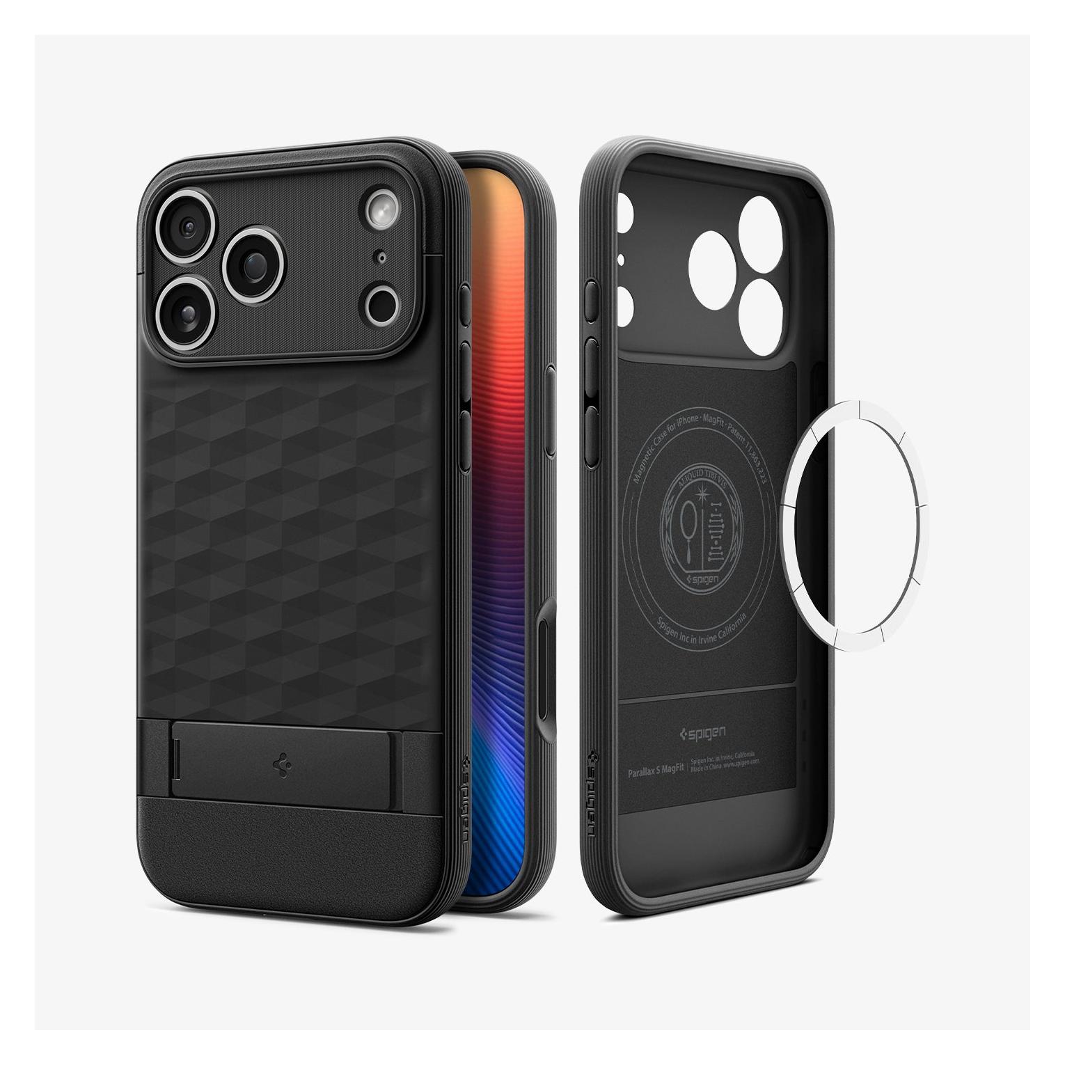 Spigen Parallax â€Sâ€ Mag Magsafe case for iPhone 17 Pro Max Matte Black (Apple iPhone 17 Pro Max) (ACS09911)