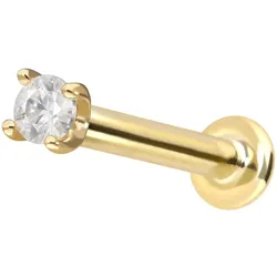 14 Karat Gold Labret mit Push Fit MOISSANIT
