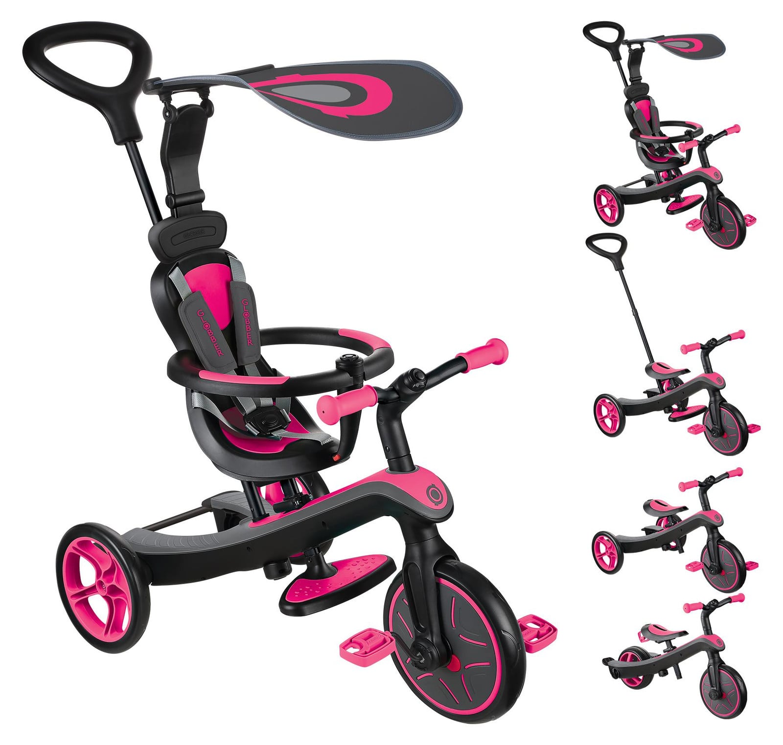 Globber Kinderdriewieler 4in1 - Fuchsia Roze